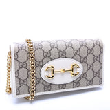 Gucci 621892 Horsebit 1955 Wallet With Chain White Bag