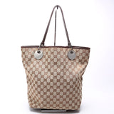 Gucci 120836 GG Canvas Tote Brown Bag