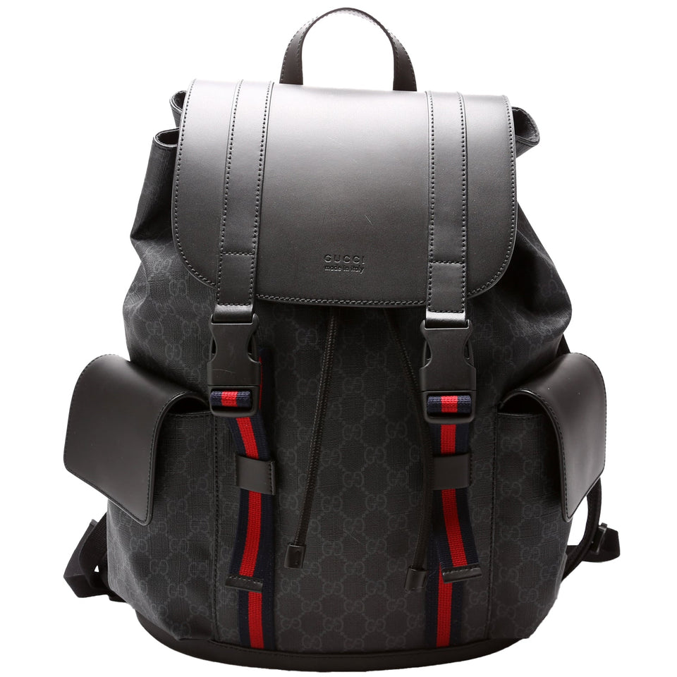 Gucci 495563 GG Supreme Backpack Black Bag