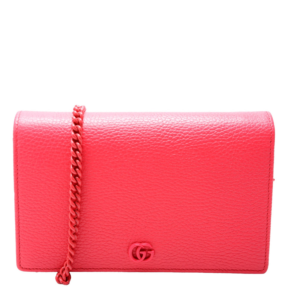 Gucci 497985 Marmont Mini Chain Pink Bag