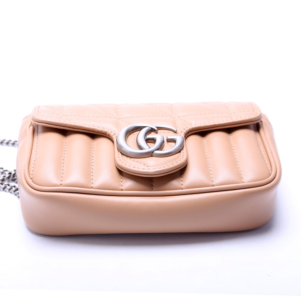 Gucci 476433 Marmont Aria Super Mini Flap Tan Bag