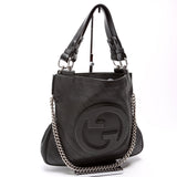 Gucci 751518 Blondie Small Leather Tote Black Bag