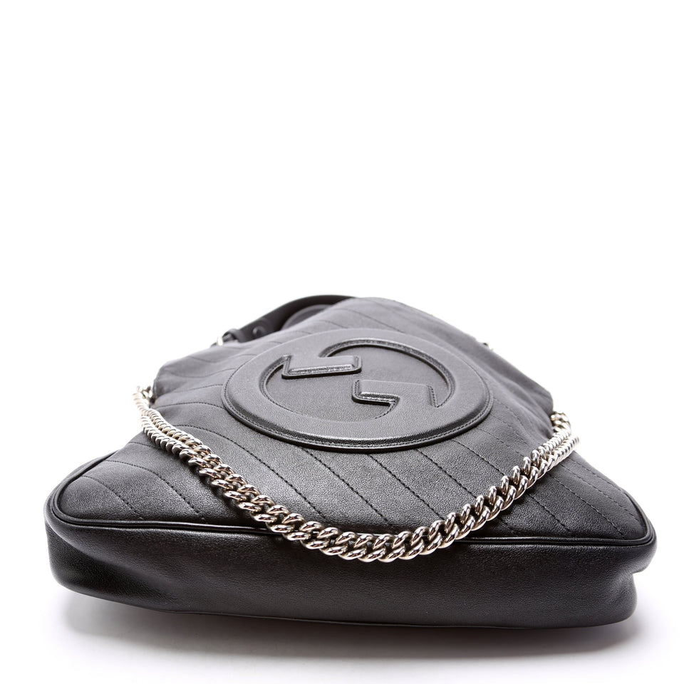 Gucci 751518 Blondie Small Leather Tote Black Bag