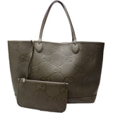 Gucci 726755 GG Embossed Tote W/Pouch Large Green Bag