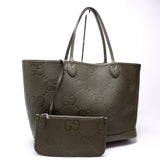 Gucci 726755 GG Embossed Tote W/Pouch Large Green Bag
