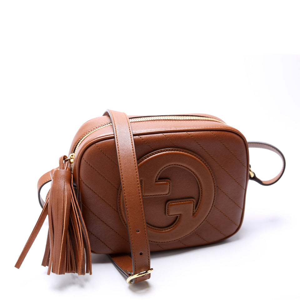 Gucci 742360 Blondie Leather Small Shoulder Brown Bag