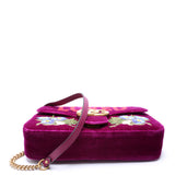 Gucci 443496 Marmont Velvet Loved Shoulder Medium Purple/Multicolor Bag