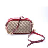 Gucci 447632 Marmont Sall Canvas Camera Red Bag