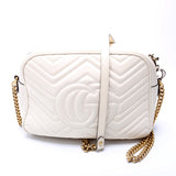 Gucci 443499 GG Marmont Medium Chain Cream Bag