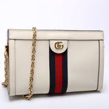 Gucci 503877 Ophidia Leather Shoulder Small Cream Bag