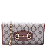 Gucci 621892 Horsebit 1955 Wallet With Chain Brown Bag