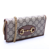 Gucci 621892 Horsebit 1955 Wallet With Chain Brown Bag