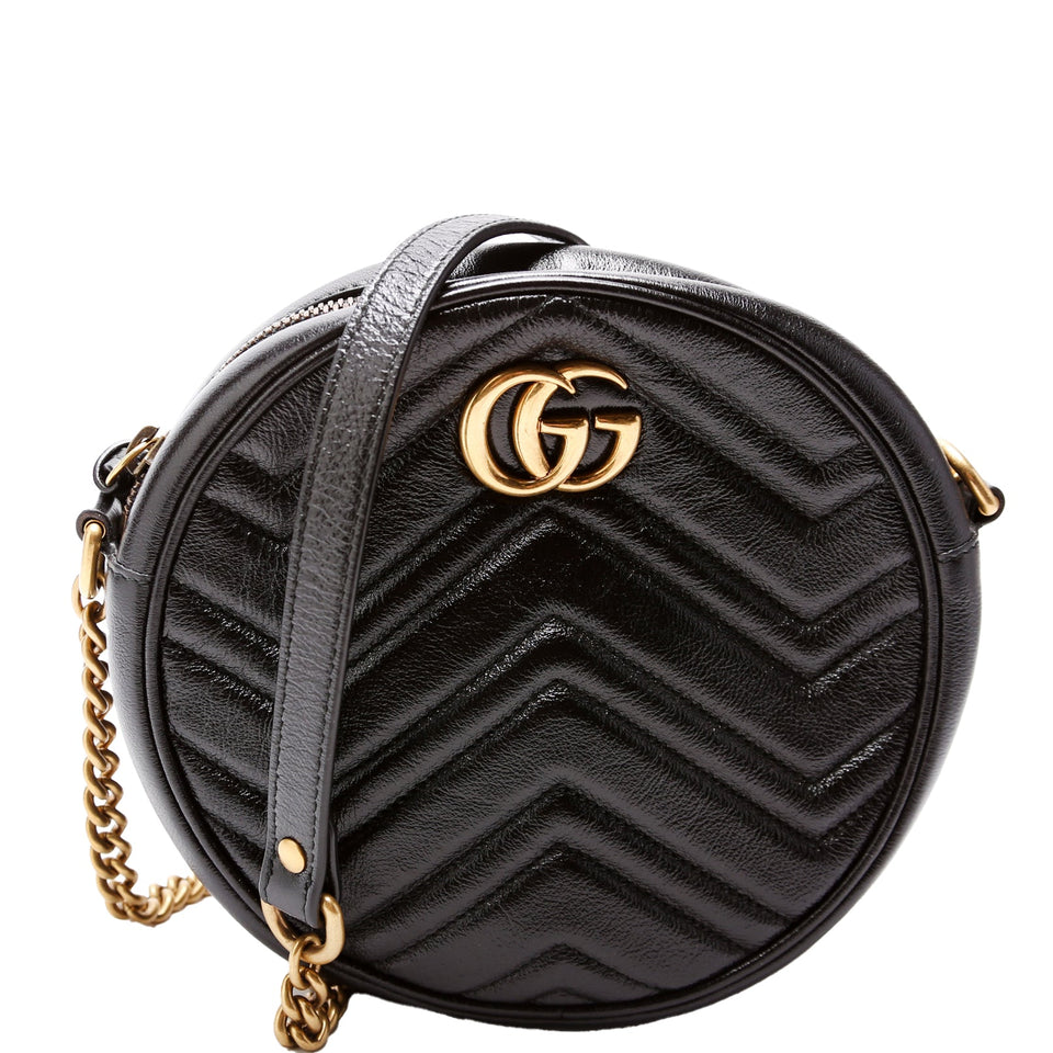 Gucci 550154 Marmont Mini Round Black Bag