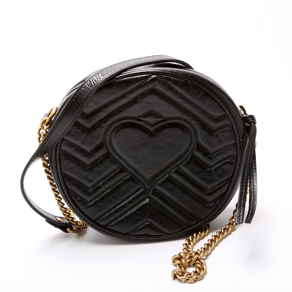 Gucci 550154 Marmont Mini Round Black Bag
