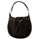 Gucci 115006 GG Canvas Small Drawstring Hobo Black Bag
