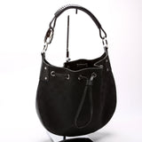Gucci 115006 GG Canvas Small Drawstring Hobo Black Bag