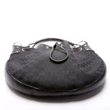 Gucci 115006 GG Canvas Small Drawstring Hobo Black Bag