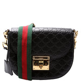 Gucci 453189 Padlock Medium Messenger Black Bag