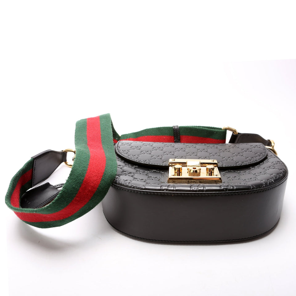 Gucci 453189 Padlock Medium Messenger Black Bag