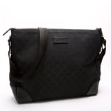 Gucci 11054 GG Canvas Joy Messenger Black Bag