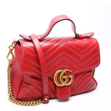 Gucci 498110 GG Marmont Small Top Handle Red Bag