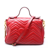 Gucci 498110 GG Marmont Small Top Handle Red Bag