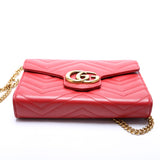 Gucci 474575 Marmont Chain Wallet Red Bag