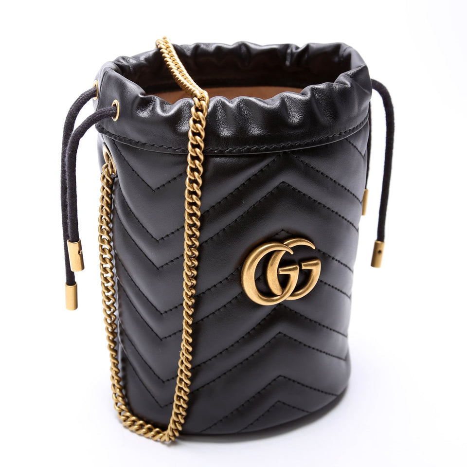 Gucci 575163 Marmont Mini Bucket Black Bag