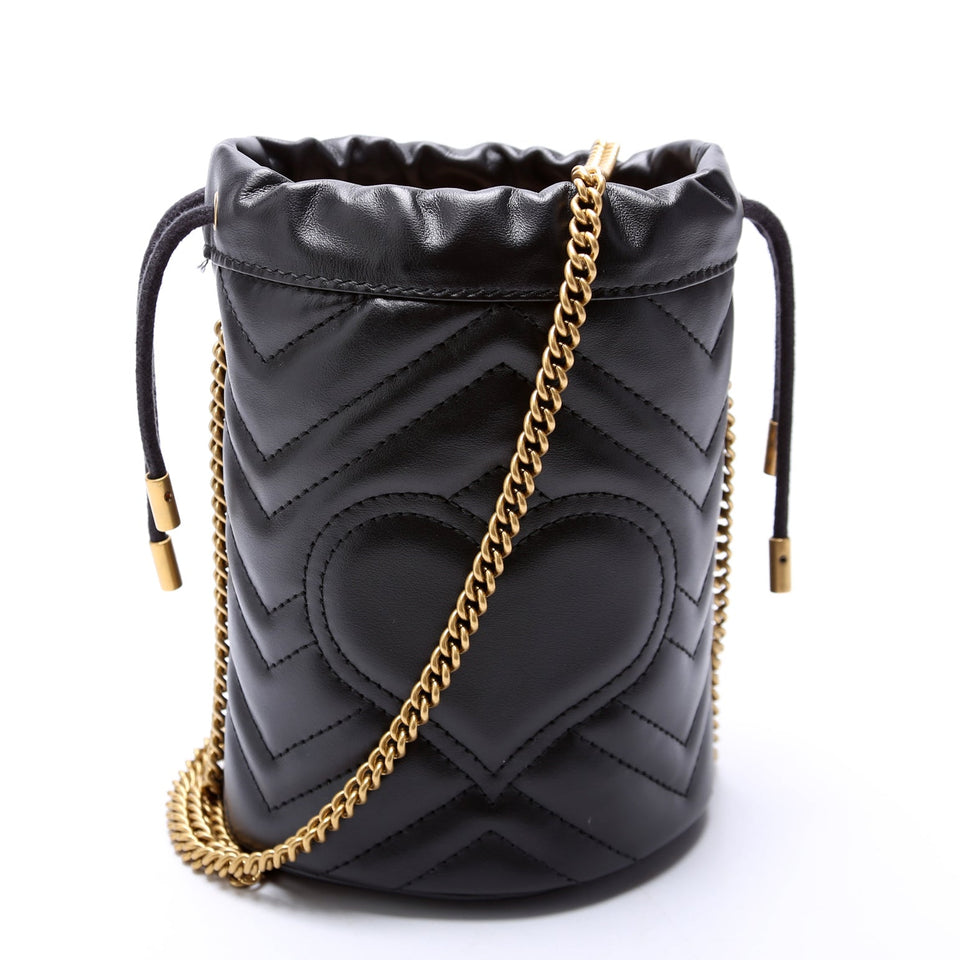 Gucci 575163 Marmont Mini Bucket Black Bag