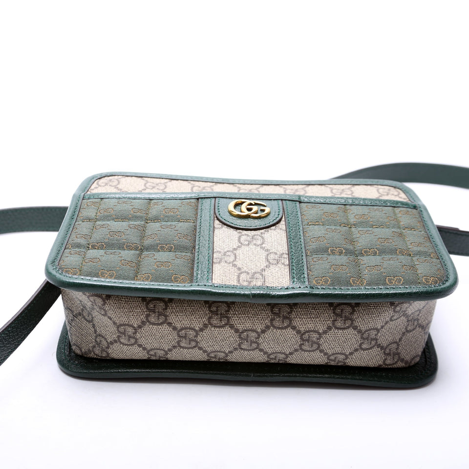 Gucci 751914 GG Supreme Canvas Mini Shoulder Green Bag