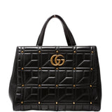Gucci 443505 Marmont Studded Top Handle Black Bag