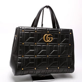Gucci 443505 Marmont Studded Top Handle Black Bag