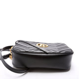 Gucci 447632 Marmont Small Leather Camera Black Bag