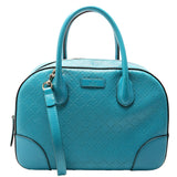 Gucci 354224 Diamante Satchel Teal Bag