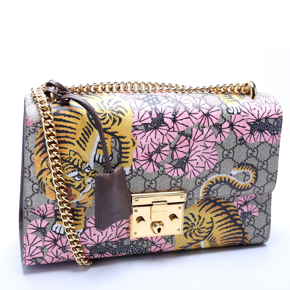 Gucci 409486 Padlock GG Supreme Bengal Shoulder Medium Multicolor Bag