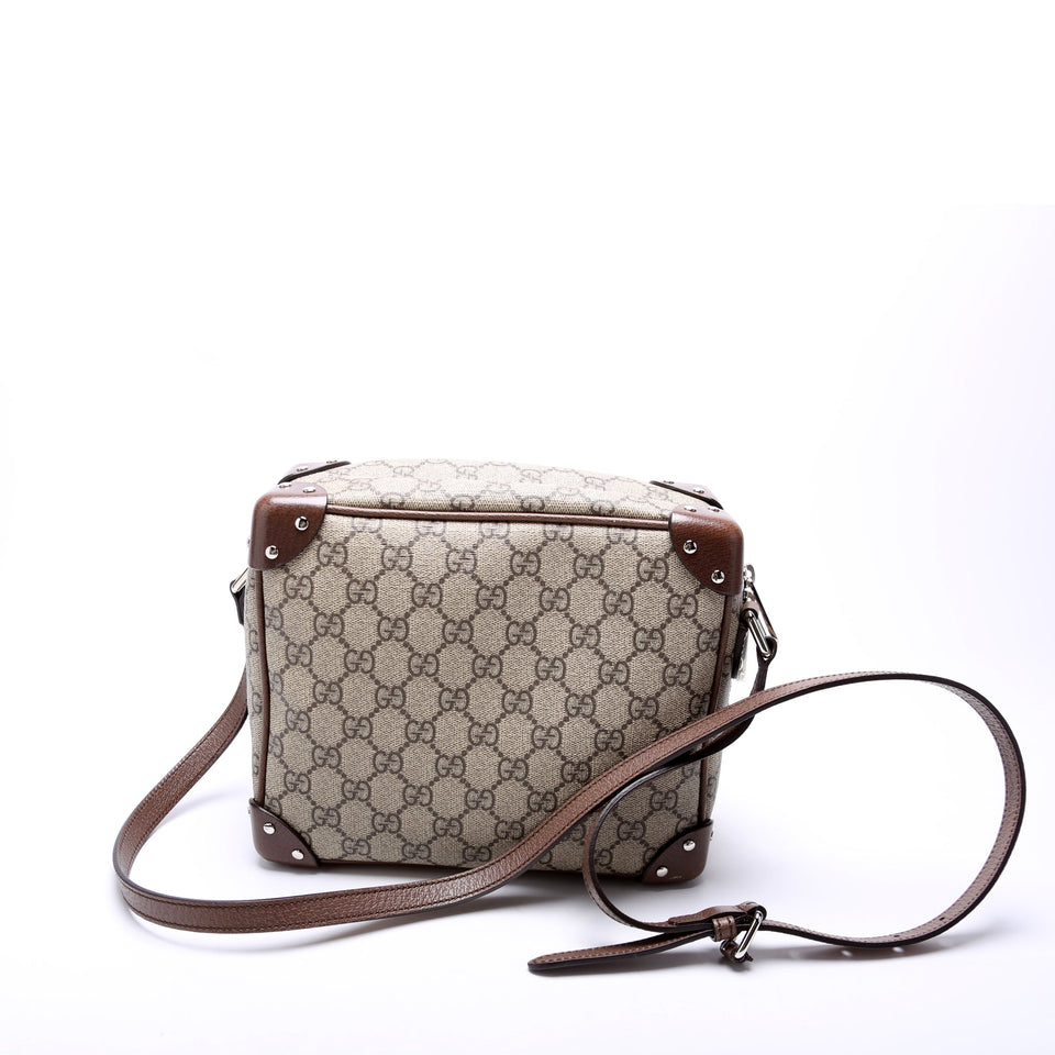Gucci 626363 GG Supreme Square Messenger Brown Bag