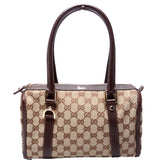 Gucci 130942 GG Canvas Small Abbey Boston Brown Bag