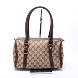 Gucci 130942 GG Canvas Small Abbey Boston Brown Bag
