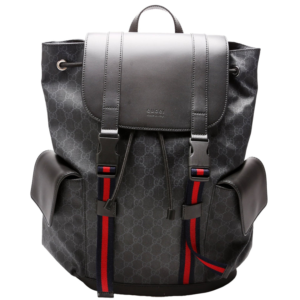 Gucci 495563 GG Supreme Backpack Black Bag