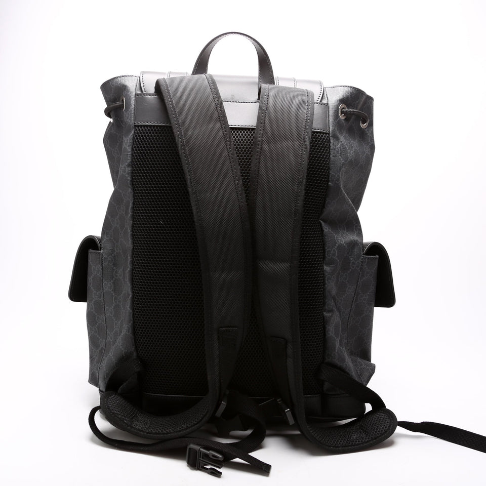 Gucci 495563 GG Supreme Backpack Black Bag