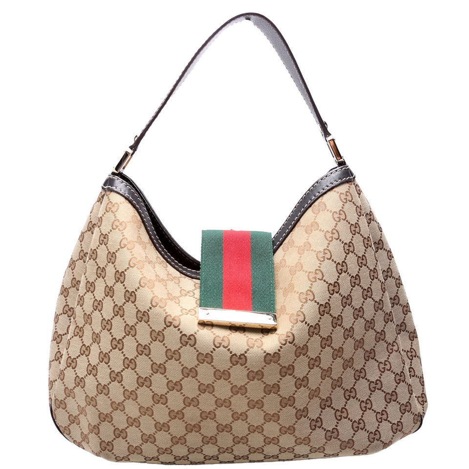 Gucci 233604 GG Canvas New Ladies Web Large Hobo Bag