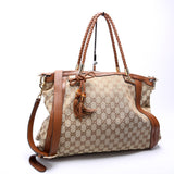 Gucci 269946 GG Canvas Bella Top Handle Brown Bag