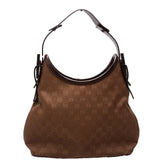 Gucci 107752 GG Canvas Small Hobo Brown Bag