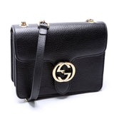 Gucci 510304 Interlocking Small Crossbody Black Bag