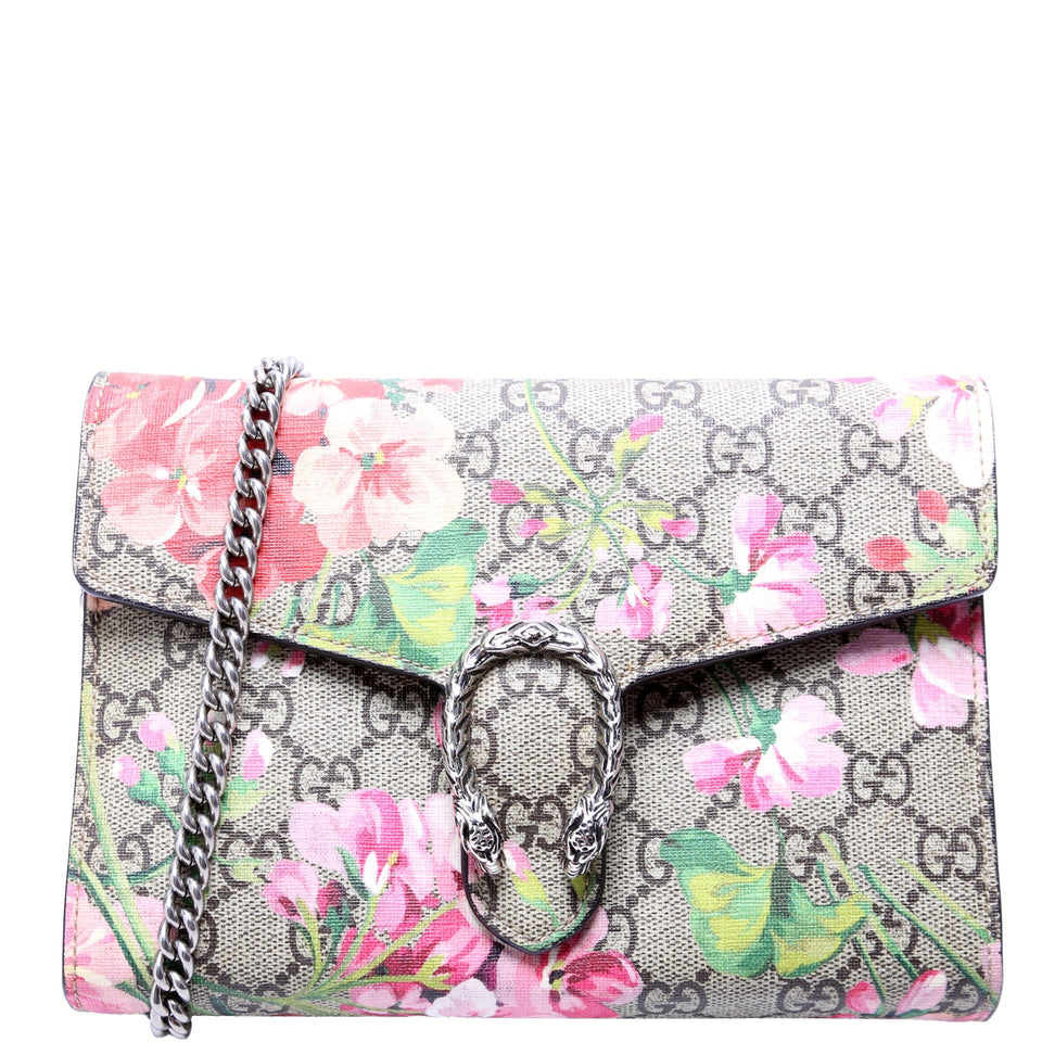 Gucci 401231 Dionysus GG Blooms Mini Wallet Beige/Pink Bag
