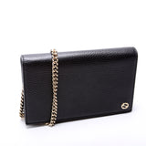 Gucci 466506 Interlocking GG Chain Wallet Black Bag
