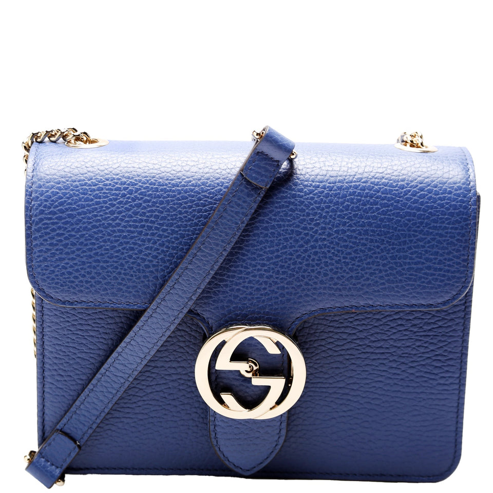 Gucci 510304 Interlocking Small Crossbody Blue Bag