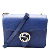 Gucci 510304 Interlocking Small Crossbody Blue Bag