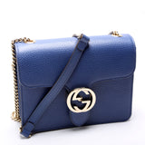 Gucci 510304 Interlocking Small Crossbody Blue Bag