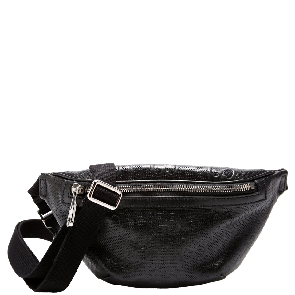 Gucci 658582 GG Embossed Belt Black Bag